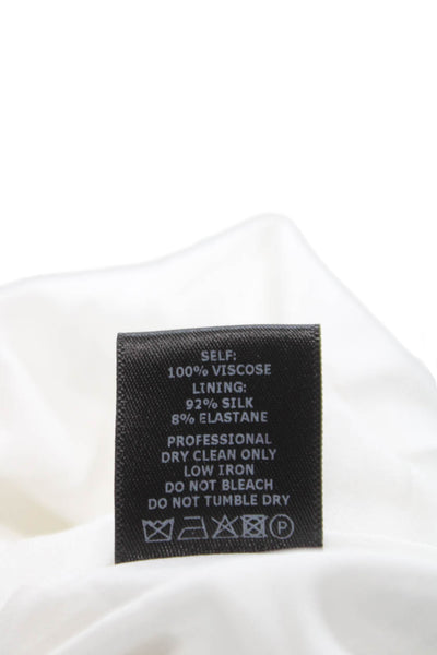 LaPointe Womens White Viscose Cowl Neck Camisole Tie Sleeveless Party Size 4