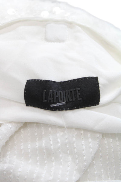 LaPointe Womens White Viscose Cowl Neck Camisole Tie Sleeveless Party Size 4