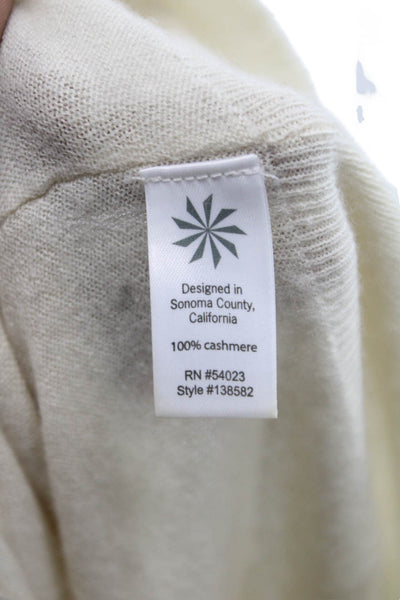 Athleta Womens Cashmere V Neck Pullover Sweater Ivory Size XL