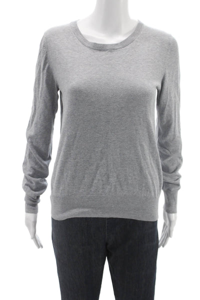 French Connection Women's Gray Pullover Crew Neck Long Sleeve Bow Size S