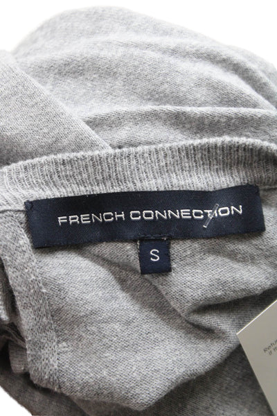 French Connection Women's Gray Pullover Crew Neck Long Sleeve Bow Size S