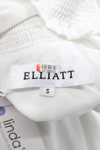 Elliatt Womens White Midi Dress High Neck Sleeveless Long Size S