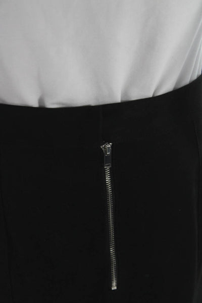 Zara Woman Women Black Straight Pencil Midi Skirt Polyester Size S