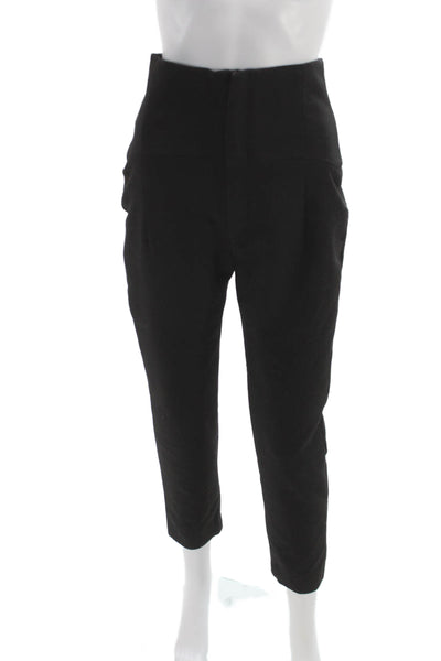 Zara Womens Ankle Pants Black Polyester Blend Pull On Size S