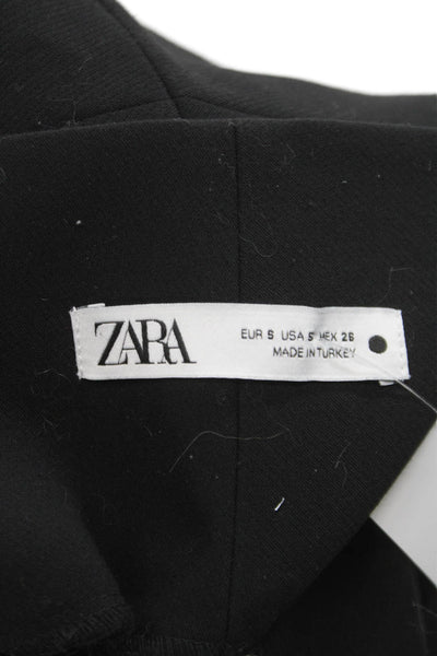 Zara Womens Ankle Pants Black Polyester Blend Pull On Size S