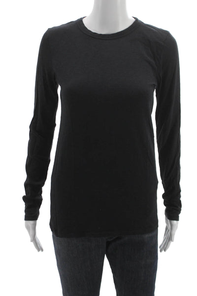 Rag & Bone Womens Black Long Sleeve T Shirt Pima Cotton Size S Petite
