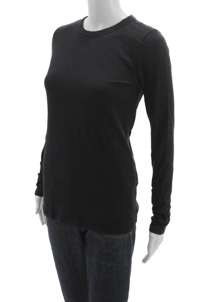 Rag & Bone Womens Black Long Sleeve T Shirt Pima Cotton Size S Petite