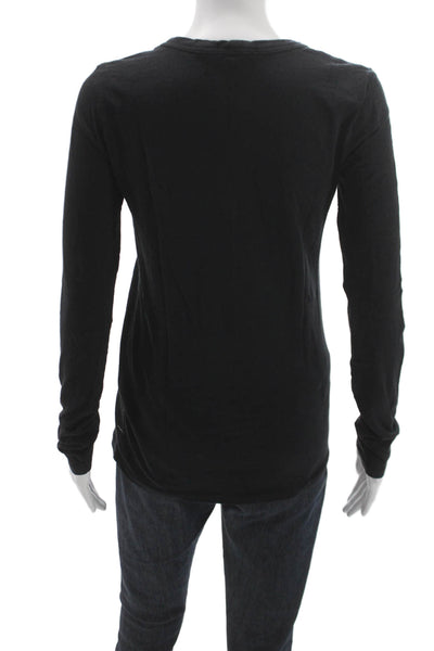 Rag & Bone Womens Black Long Sleeve T Shirt Pima Cotton Size S Petite