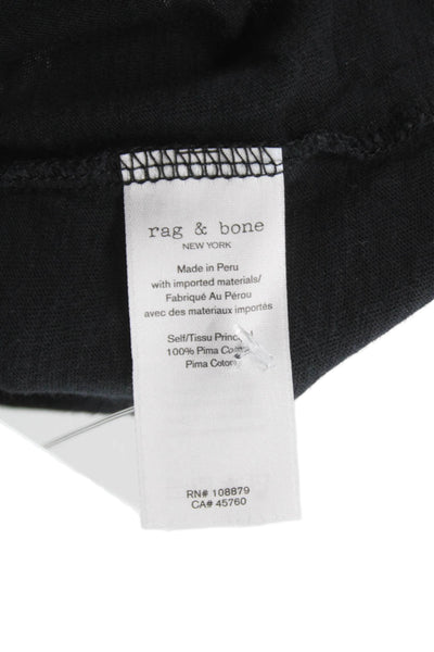 Rag & Bone Womens Black Long Sleeve T Shirt Pima Cotton Size S Petite