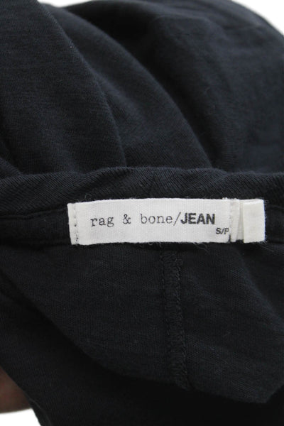 Rag & Bone Womens Black Long Sleeve T Shirt Pima Cotton Size S Petite