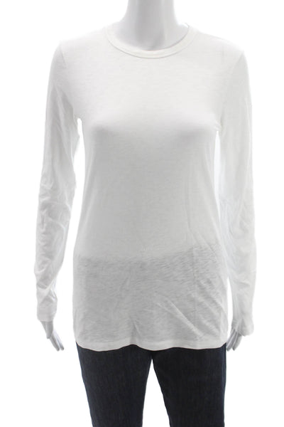 Rag & Bone Jean Womens Basic Long Sleeve Pima Cotton Tee White Size S