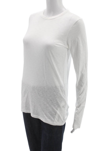 Rag & Bone Jean Womens Basic Long Sleeve Pima Cotton Tee White Size S