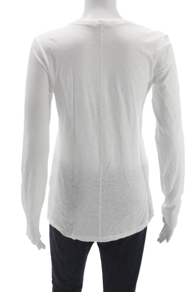Rag & Bone Jean Womens Basic Long Sleeve Pima Cotton Tee White Size S