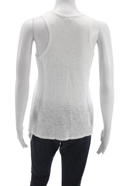 Goldie Women White Pima Cotton Scoop Neck Basic Tank Sleeveless Size XS