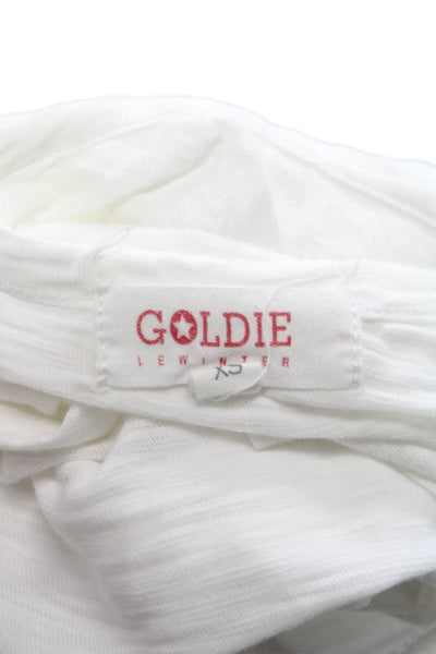 Goldie Women White Pima Cotton Scoop Neck Basic Tank Sleeveless Size XS
