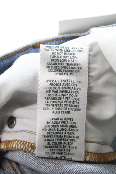Frame Womens Blue Distressed Ankle Jeans Mid Rise Cotton Inseam 25 Size 26