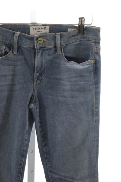 Frame Denim Womens Skinny Jeans Blue Low Rise Cotton Size 26