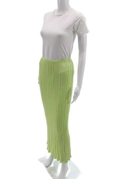 Toccin Womens Maxi Ribbed Knit Long Skirt Green Size XS