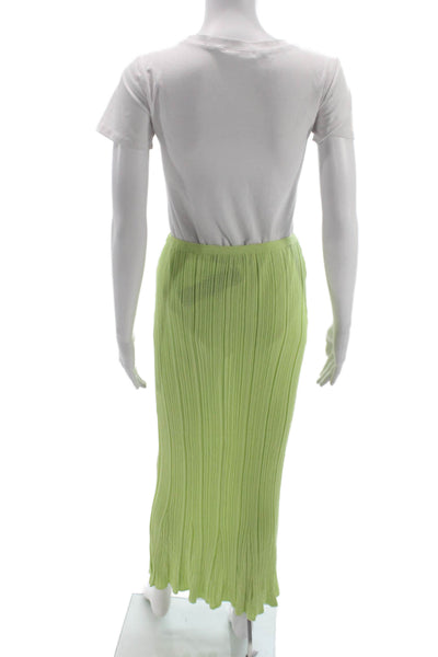 Toccin Womens Maxi Ribbed Knit Long Skirt Green Size XS