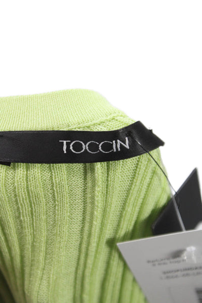 Toccin Womens Maxi Ribbed Knit Long Skirt Green Size XS