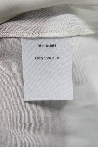 Toccin Women Maxi Dress Ivory Striped One Shoulder Viscose Size 2
