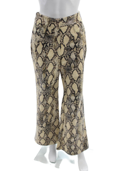 Toccin Women Dress Pants Beige Animal Print Polyester Pull On Size 2