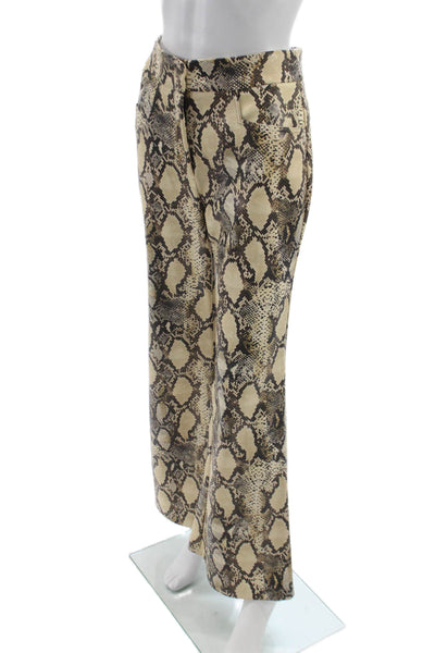 Toccin Women Dress Pants Beige Animal Print Polyester Pull On Size 2