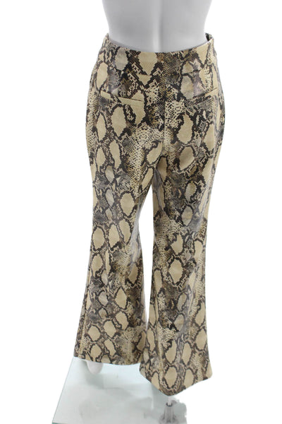 Toccin Women Dress Pants Beige Animal Print Polyester Pull On Size 2