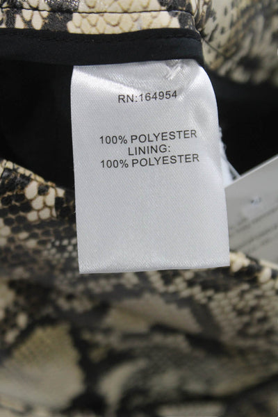 Toccin Women Dress Pants Beige Animal Print Polyester Pull On Size 2