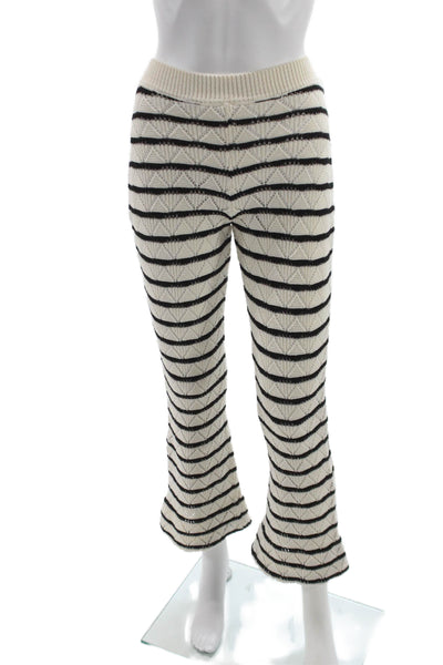 Zara Womens Beige Striped Knit Pants 26in Size XS