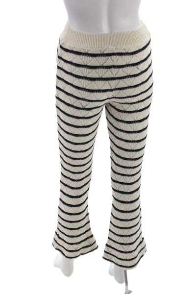Zara Womens Beige Striped Knit Pants 26in Size XS