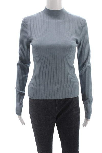 Toccin Womens Blue Mock Neck Pullover Sweater Long Sleeve Size S