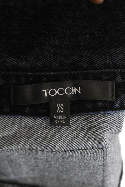 Toccin Womens Black Basic Jacket Long Sleeve Button Cotton Size XS