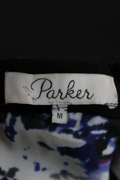 Parker Womens Fit & Flare Halter Tie Dye White Sleeveless Short Dress Size M