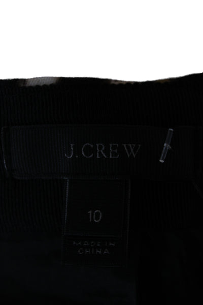J Crew Women Black Animal Print Straight Pencil Skirt Size 10