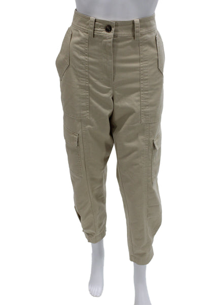Derek Lam 10 Crosby Womens Cargo Pants Beige Cotton Blend Size 6