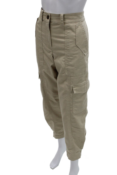 Derek Lam 10 Crosby Womens Cargo Pants Beige Cotton Blend Size 6