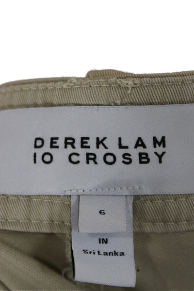Derek Lam 10 Crosby Womens Cargo Pants Beige Cotton Blend Size 6