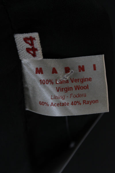 Marni Women Cropped Virgin Wool Gray Pants Size 44