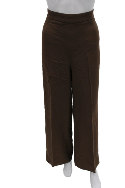 Joseph Women Dress Pants Brown Polyester Zip Solid Fall Size S