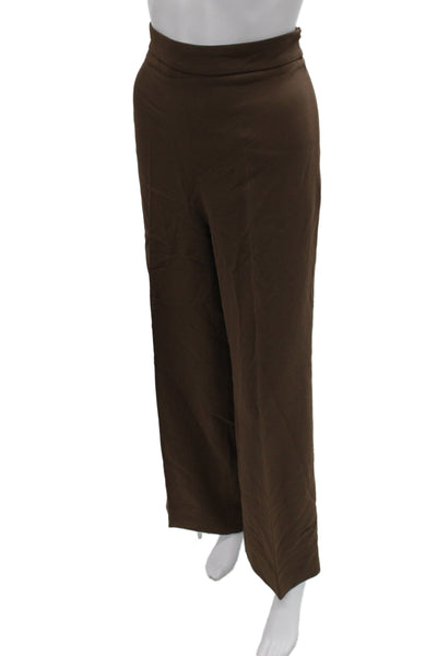 Joseph Women Dress Pants Brown Polyester Zip Solid Fall Size S