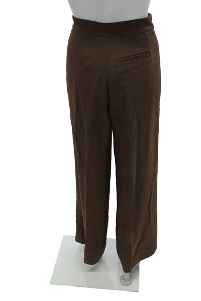 Joseph Women Dress Pants Brown Polyester Zip Solid Fall Size S
