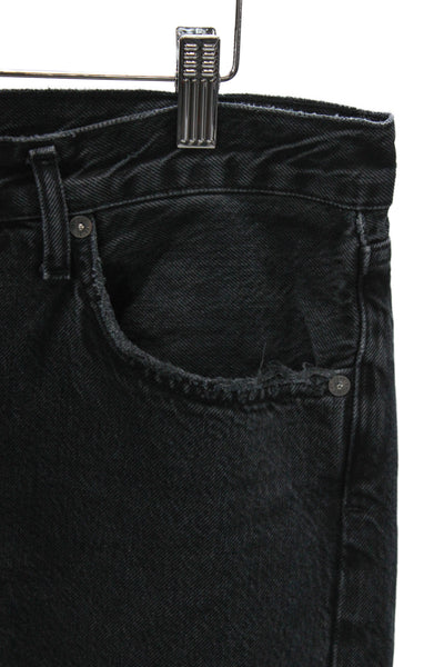 Agolde Womens Tapered Jeans Black High Rise Button Size 30
