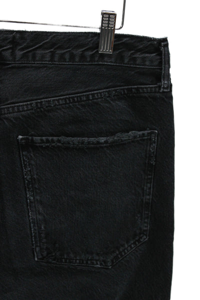 Agolde Womens Tapered Jeans Black High Rise Button Size 30