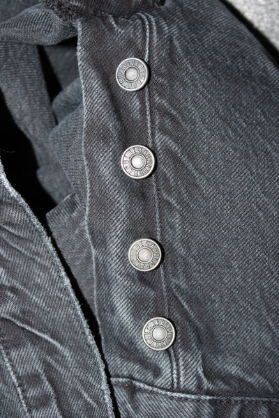 Agolde Womens Tapered Jeans Black High Rise Button Size 30