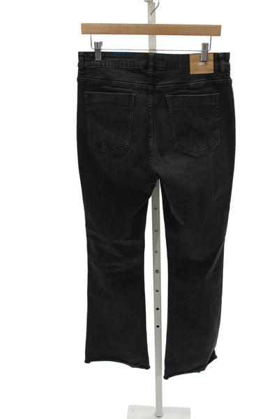 Zara Women Black Bootcut Jeans High Rise Cotton Blend Size 10