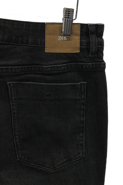Zara Women Black Bootcut Jeans High Rise Cotton Blend Size 10