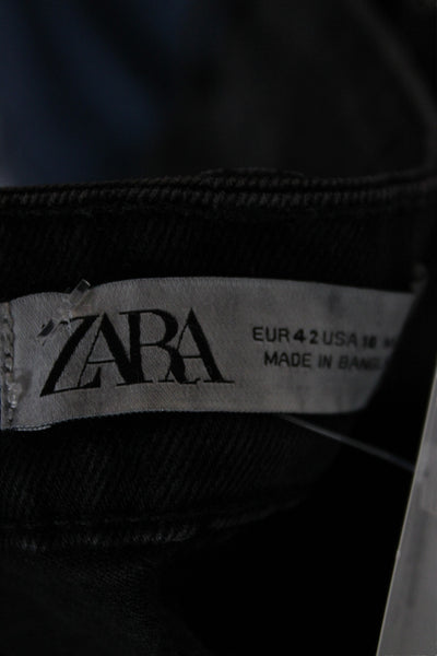 Zara Women Black Bootcut Jeans High Rise Cotton Blend Size 10