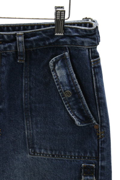 Ksubi Women Wide Leg Blue High Rise Jeans Size 27