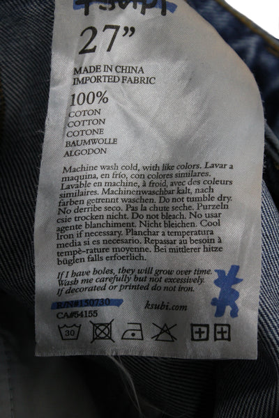 Ksubi Women Wide Leg Blue High Rise Jeans Size 27